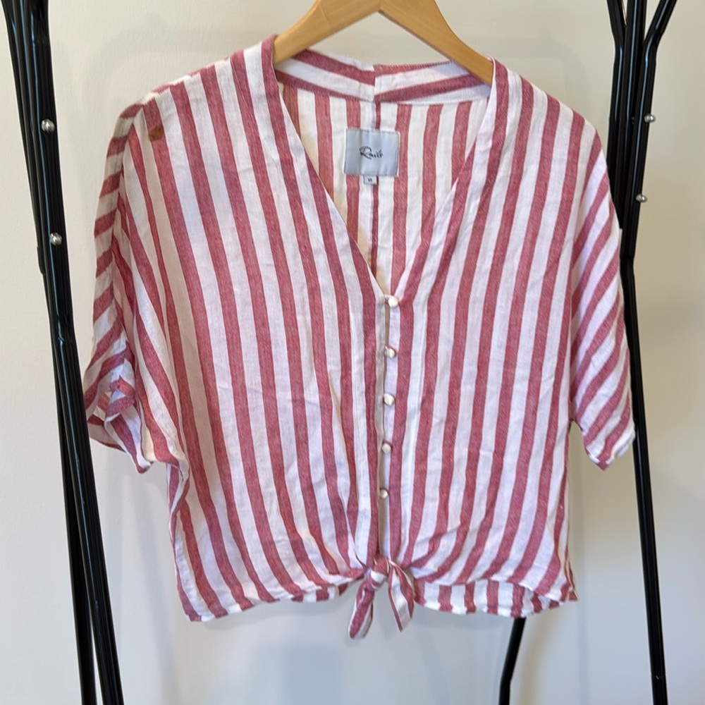 RAILS Thea Button Down in Carmine Stripe